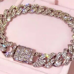 Bracelet Hip Hop Style Jewelry, Sparkling Chunky Chain Design, Inlaid Shining